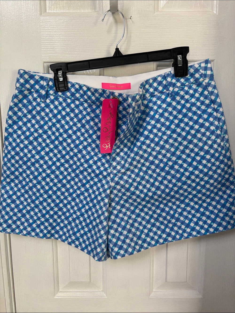 Lilly Pulitzer Gretchen Blue and White Check Gingham Shorts